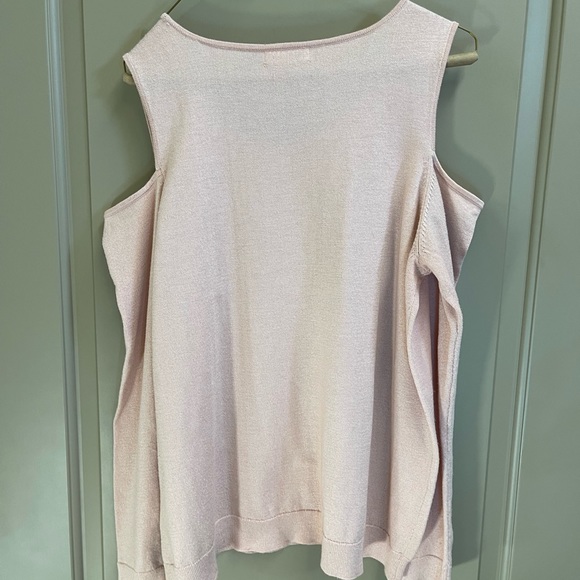 Pink, cold shoulder sweater - Picture 3 of 3